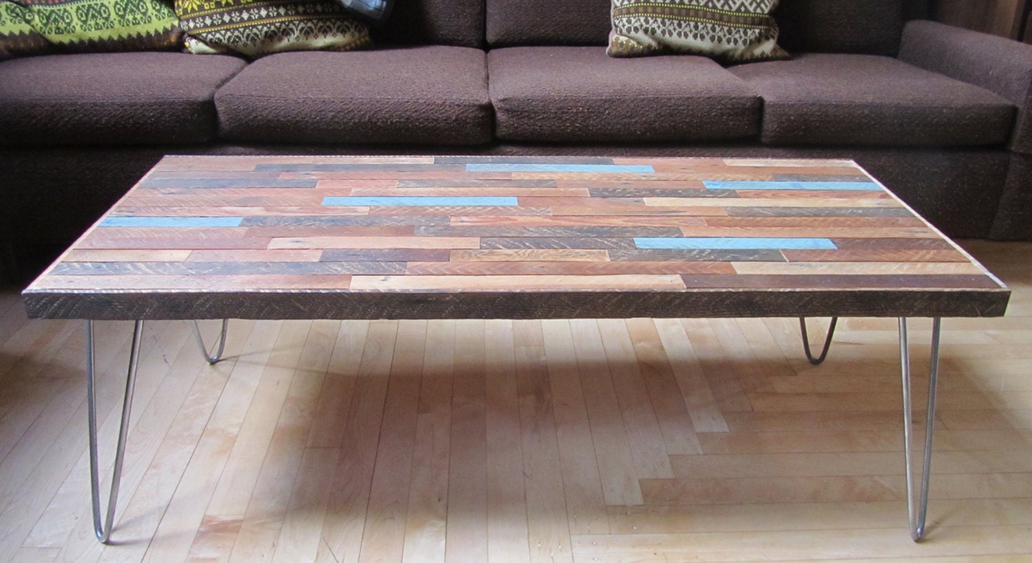 Reclaimed Coffee Table on Hairpin Legs