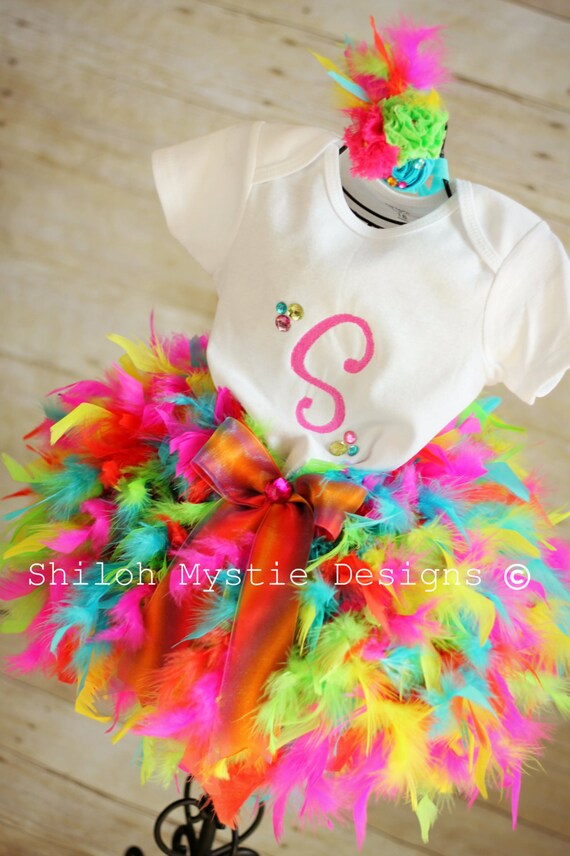 Multi colored Feather tutufeather by ShilohMystieDesigns on Etsy