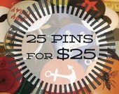 Mix and Match 25 1.5 inch Pins