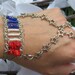 American Slave Bracelet, Ring Bracelet, Red, White, Blue,Flag Bracelet, Patriotic Jewelry, Patriotic Bracelet, Star, Hand Jewelry,Sized