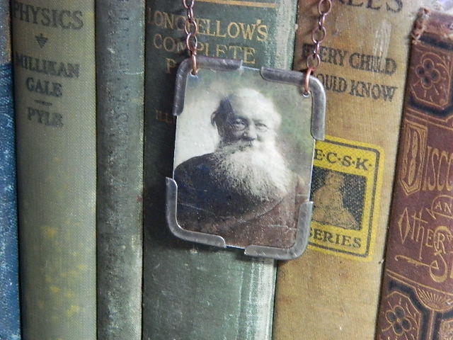 Pyotr Kropotkin necklace Zoologist evolution scientist Russian history  mixed media jewelry