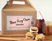 Your Very Own Do It Yourself "DIY" S'more Kit With Handmade Marshmallows, Graham Crackers, Wooden Skewers, Ganache, and Salted Caramel