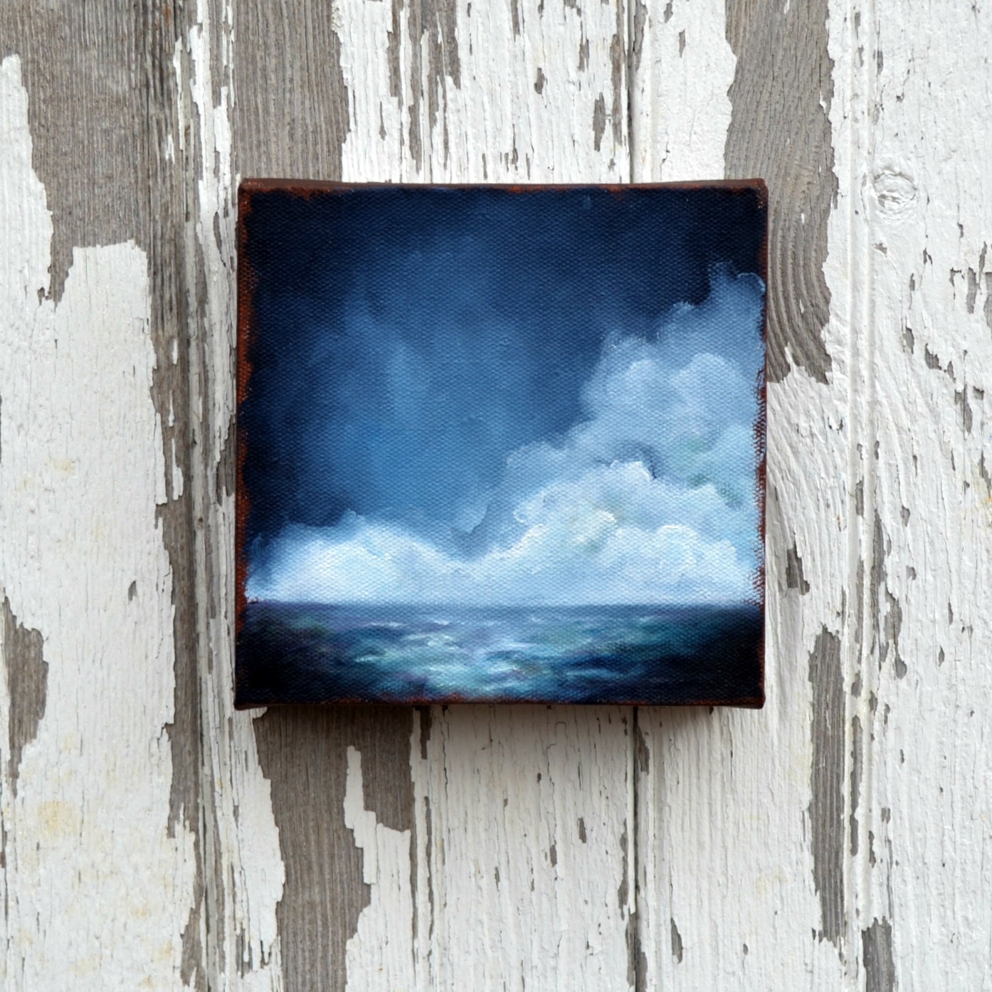 Seascape painting, original oil painting, cloud, wall art, ocean, home decor - Stormscape series fiftysix