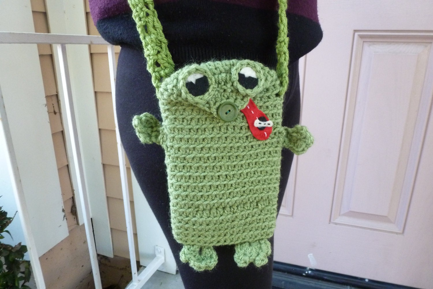 Frog Purse green child kids