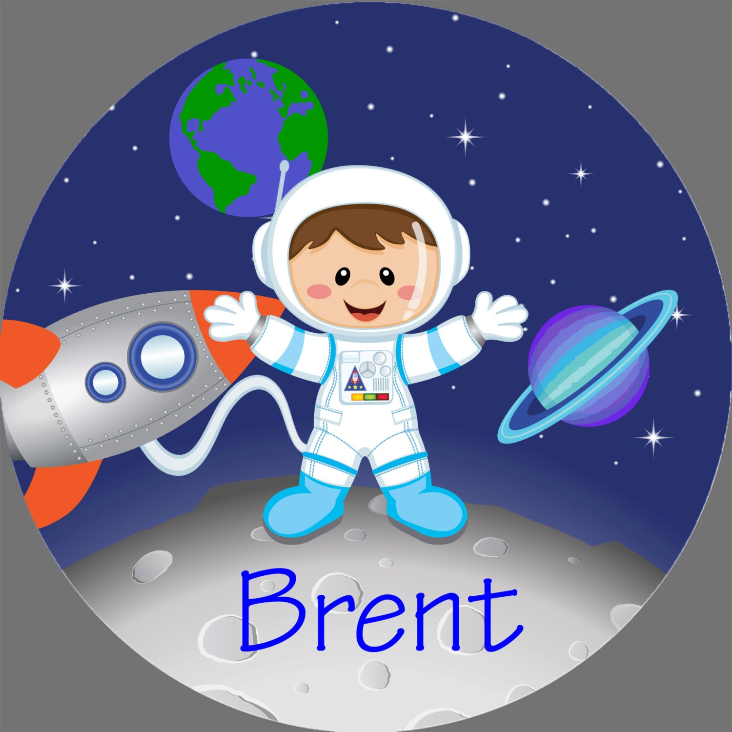 Personalized Plate Astronaut Melamine Il_170x135