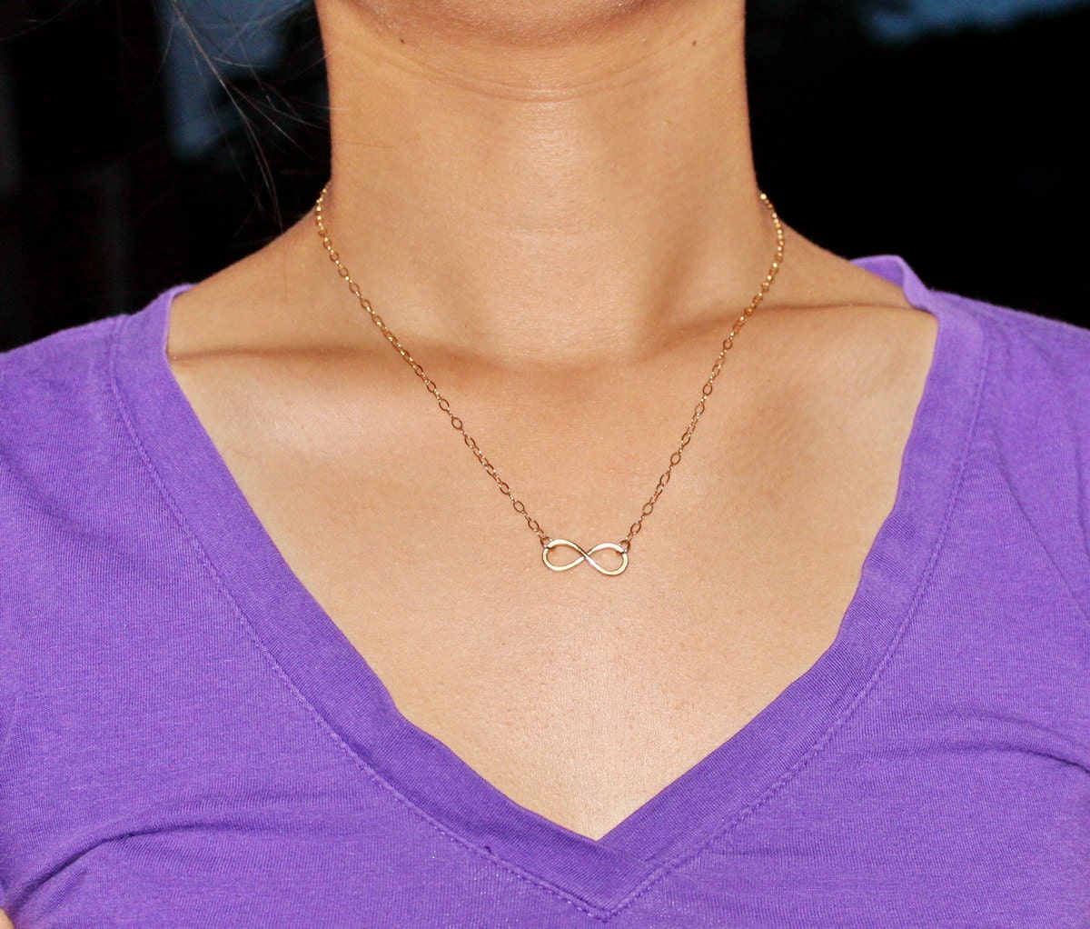 Infinity Love Necklace - 14K Gold Filled Hammered Wire