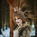 READY TO SHIP golden goddess Bamboo mohawk Futuristic gaga halloween rocker Burning man Fantasy headdress headpeice