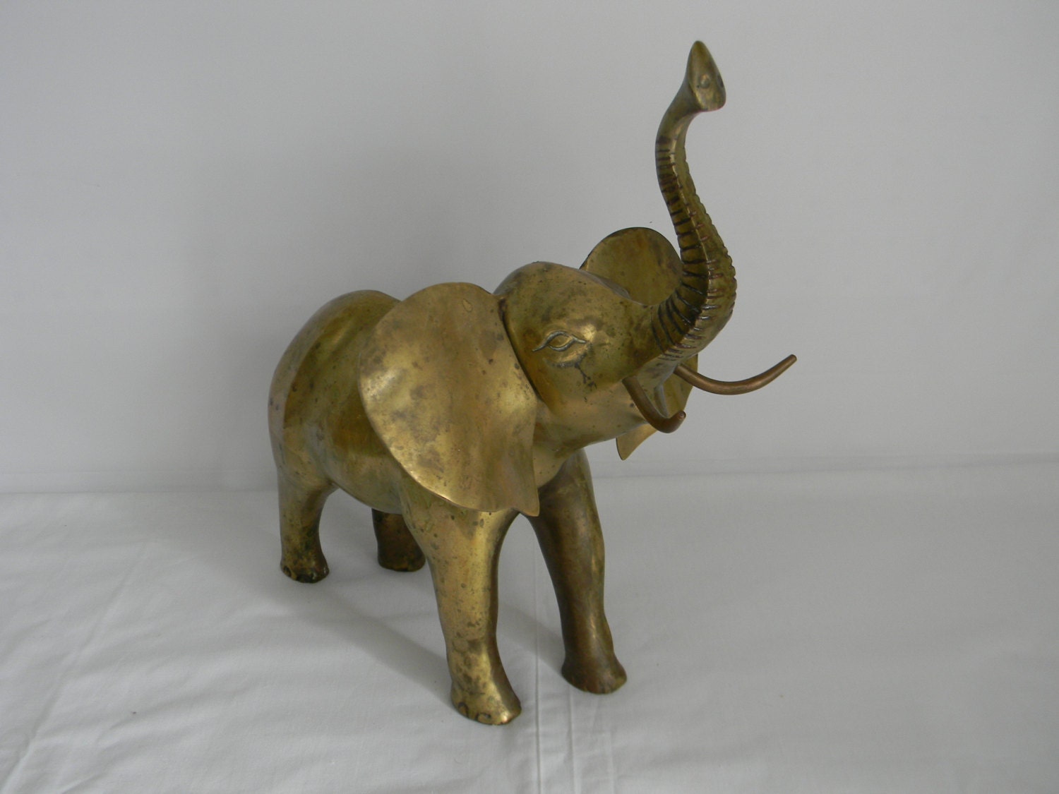 Vintage Brass Elephant Figure Home Decor