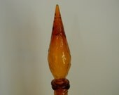 Vintage Mid Century Empoli Decanter Bottle Amber Italy Home Decor