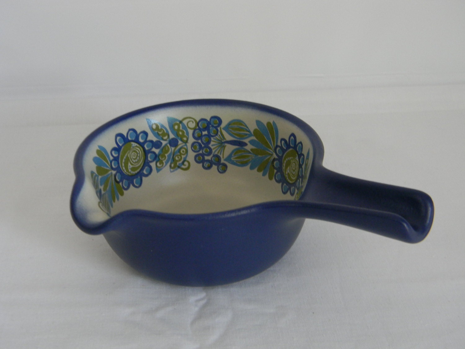 Vintage Mid Century Figgjo Flameware Tor Viking Saucepan Blue Norway