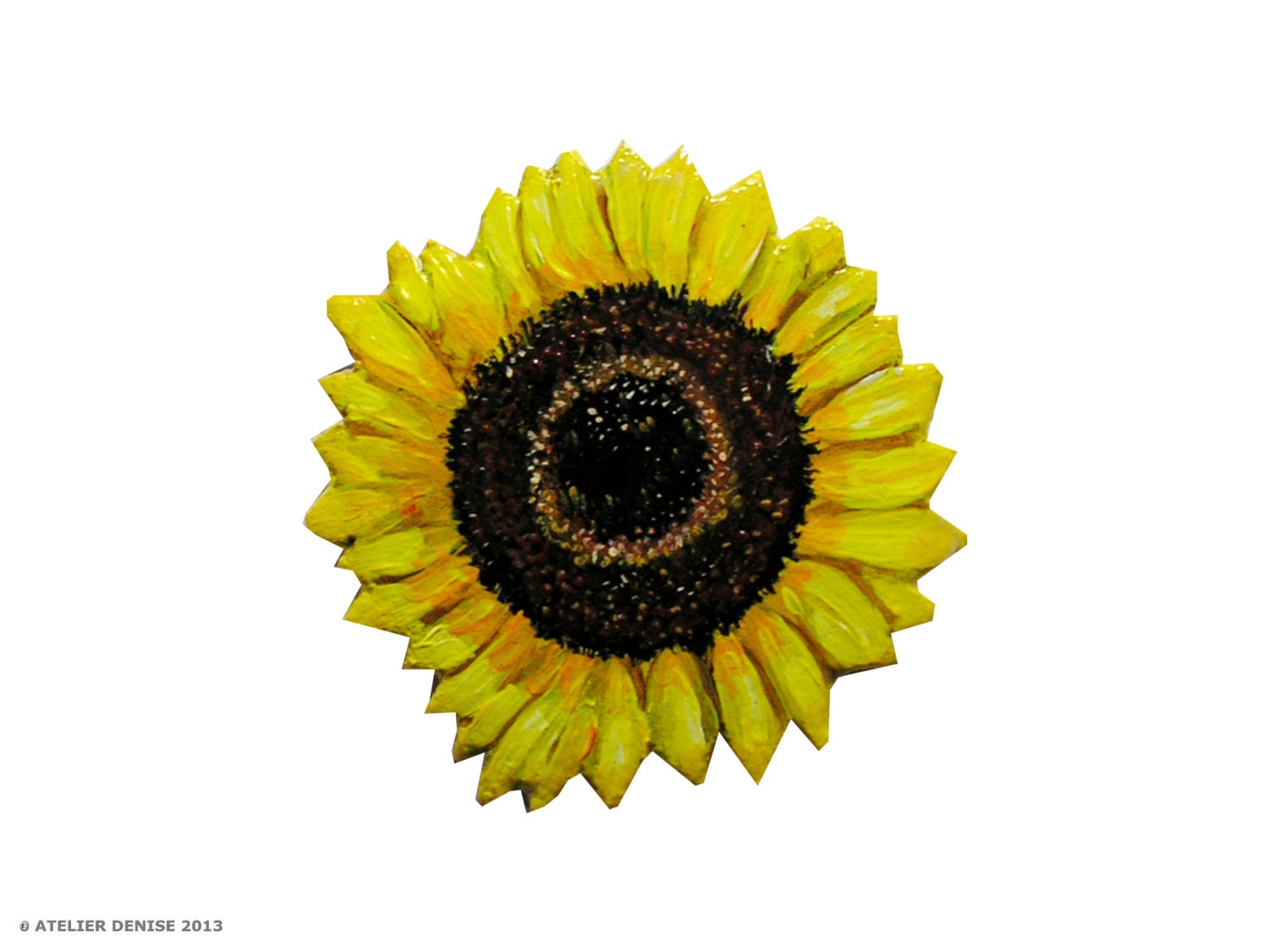 Sunflower Art Brooch