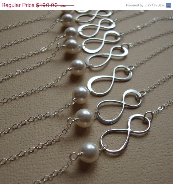 ON SALE Seven Infinity Bracelets for your Bridesmaids - eternity, infinity, maid of honor, bridal gifts, bridesmaids, bridal party, wedding