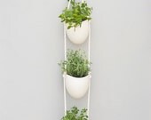 3 tier oval porcelain and cotton rope planter