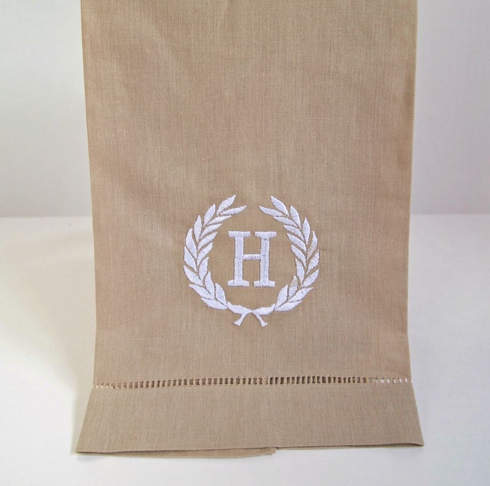 Monogrammed Natural Linen Guest Towel