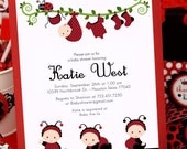 DIY PRINTABLE Invitation Card - Red Lady Bug Baby Shower Invitation - BS815CB1a2