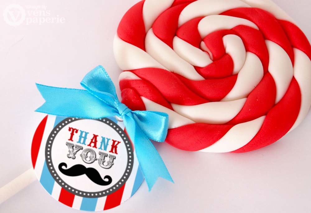 Little Man Mustache Bash Birthday Party - DIY PRINTABLE Favor Tag Thank You Label - Instant Download - PS829CA1h