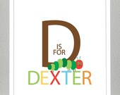 Nursery Decor, Prints for kids, Personalized name print - 8x10 - The Very Hungry Caterpillar