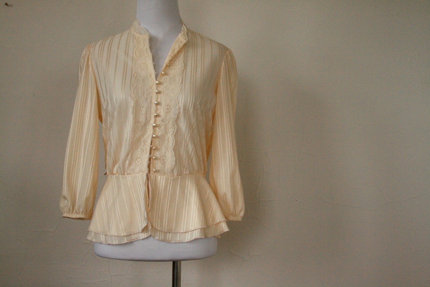 vintage cream button-up blouse