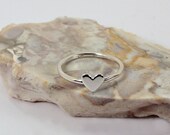 MADE TO ORDER  - Tiny Heart Stacking Ring - Sterling Silver