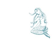 Aquatic Sea life Set of FIVE greeting cards in Light Aqua Teal