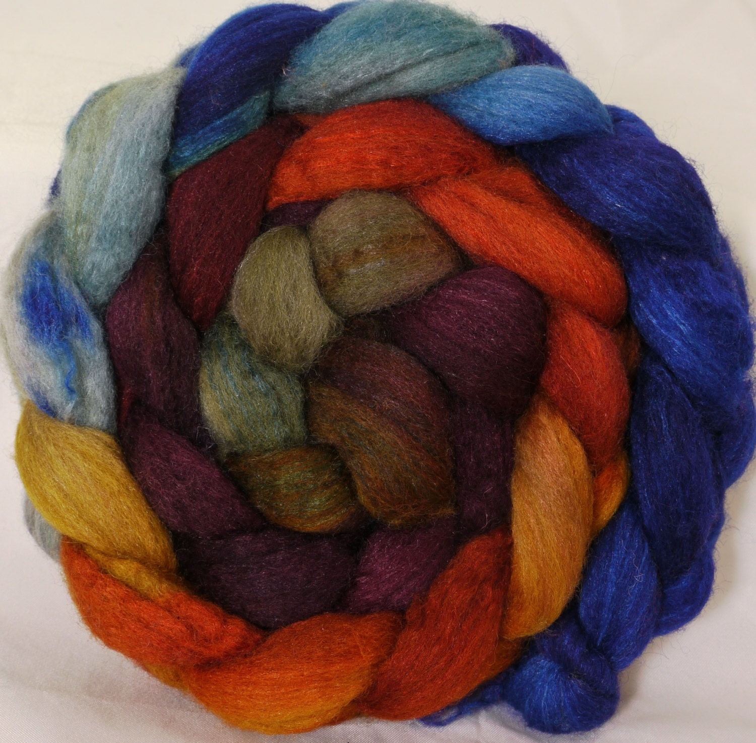 Hand dyed Bfl/ silk top for spinning  -  - ( 4 oz. ) ecru bfl/ silk ( 75/25)
