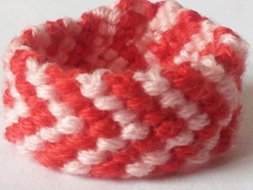 Friendship Ring - Red and Pink Chevron Ring