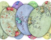 Spring Flowers Ovals - Digital Collage Sheet Download - Set 647