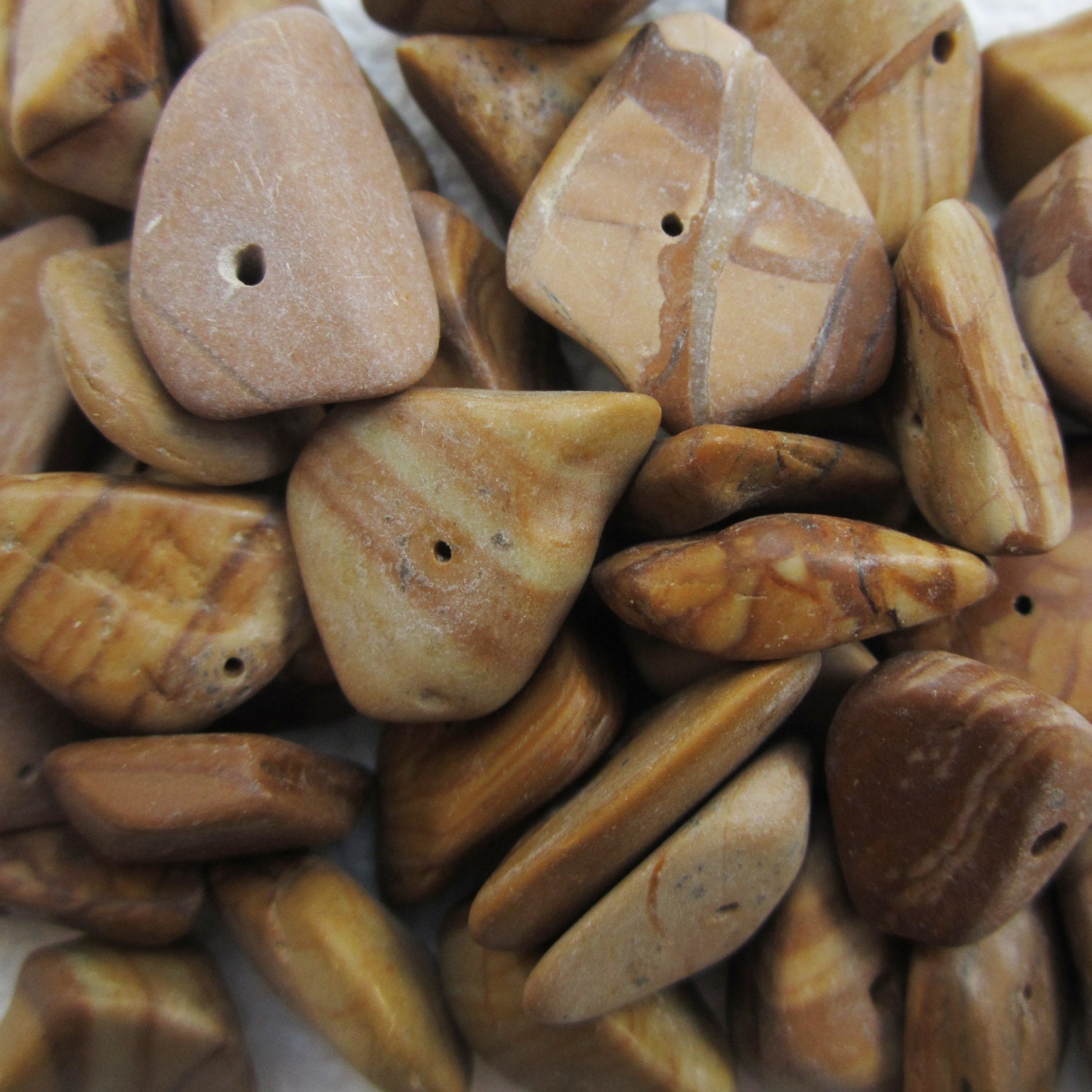 Large to Extra Large Drilled Tiger Skin Jasper Nuggets -- 32 beads