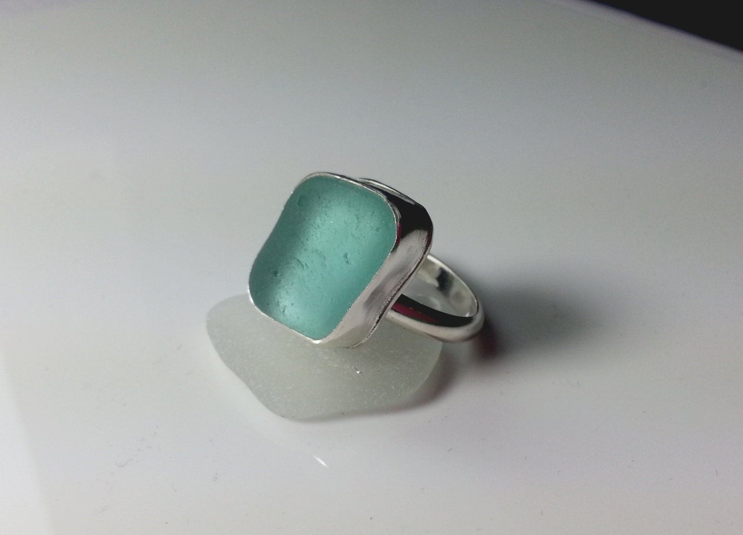 Sea Glass Ring, Sea Glass Jewelry, Sea Glass, Aqua, Sterling Silver, Recycled Jewelry, Sterling SIlver Ring