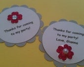Personalized flower party favor / thank you tags - set of 8