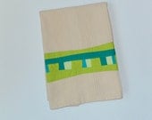 Green Kitchen Towel, Modern Dish Towel, Abstract Kitchen Towel, Teal, Lime Green