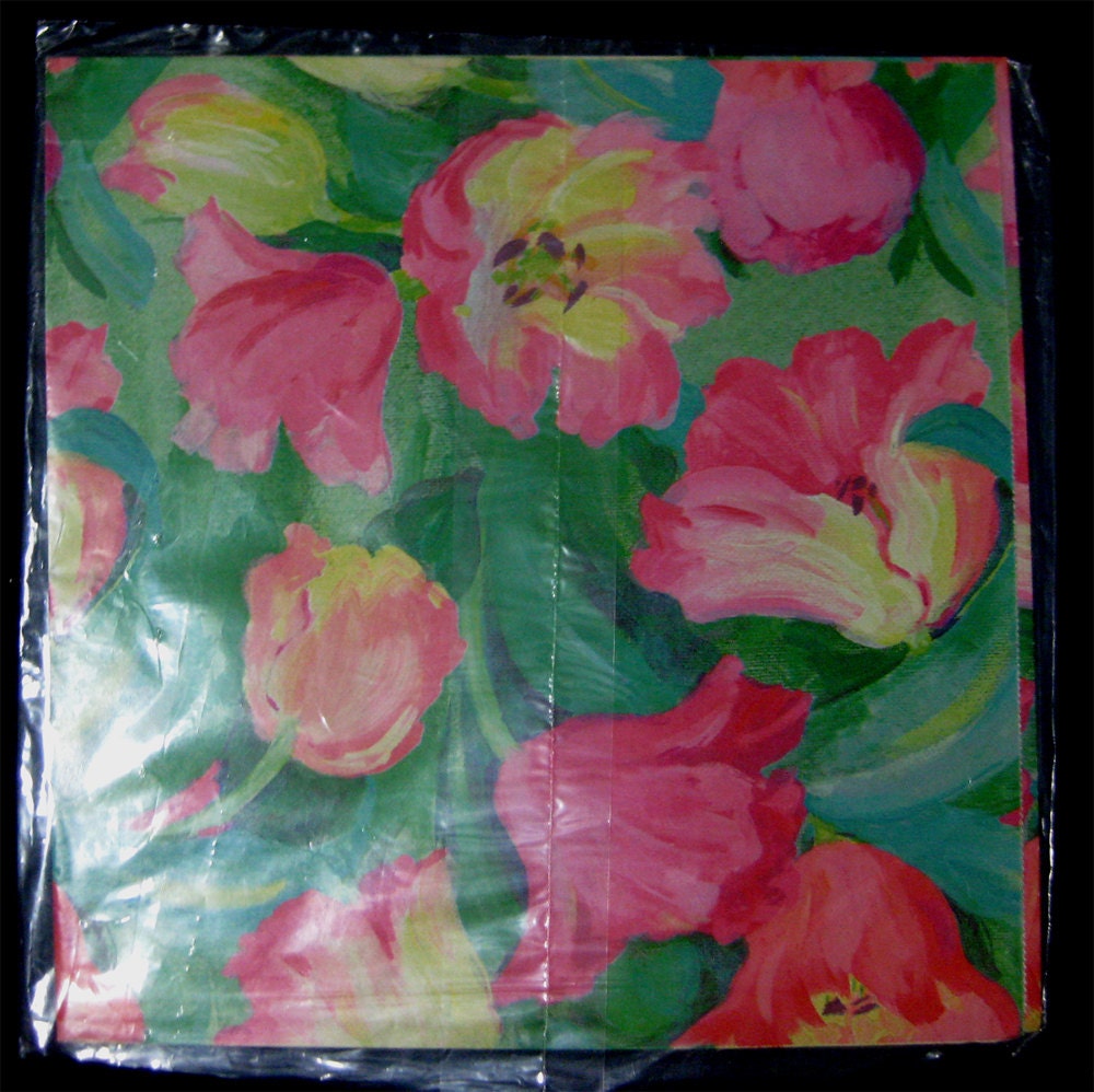 1 Sheet Vintage Spring Watercolor Flower Gift Wrap-Wrapping Paper