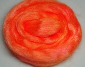Hand Dyed Firestar "Dayglo Mango" Sparkle and Shine Fiber Add In