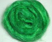 Hand Dyed Firestar "Leprechaun Green" Sparkle and Shine Fiber Add In