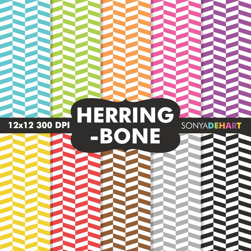 50% Off SALE Digital Scrapbooking Printable Paper Pattern Pack Herringbone Instant Download Il_570xn