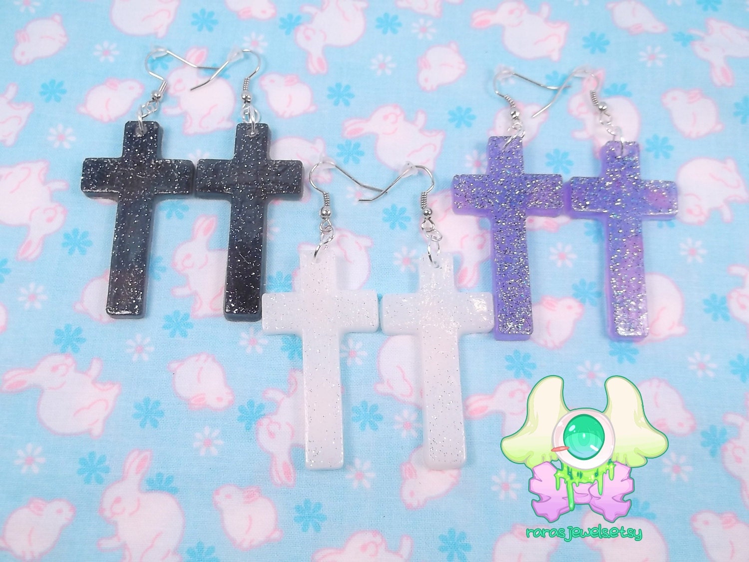 Pastel Goth Cross Earrings - Pick One