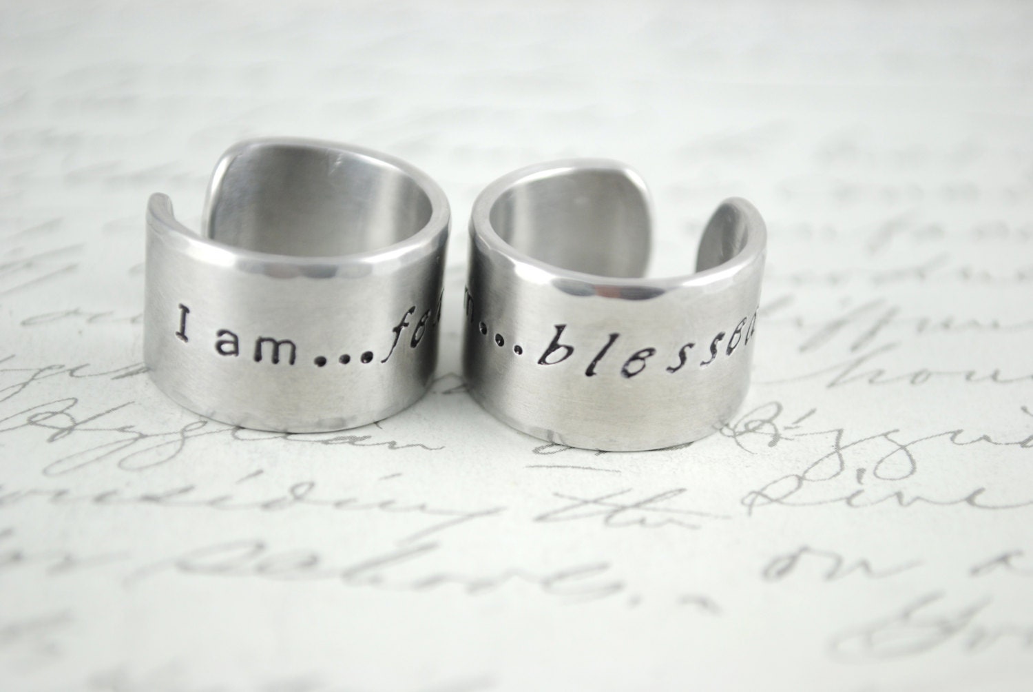 Affirmation I am...Loved, Enough, Treasured, Blessed, Fearless... Cuff Ring