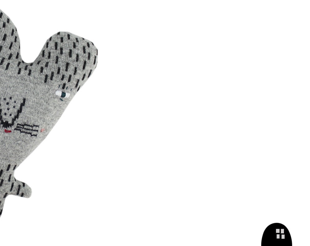 Mo the Mouse - soft knitted toy, grey