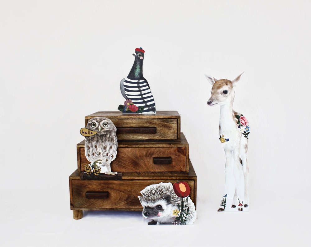 Deer - print on wood - Animal Friends series