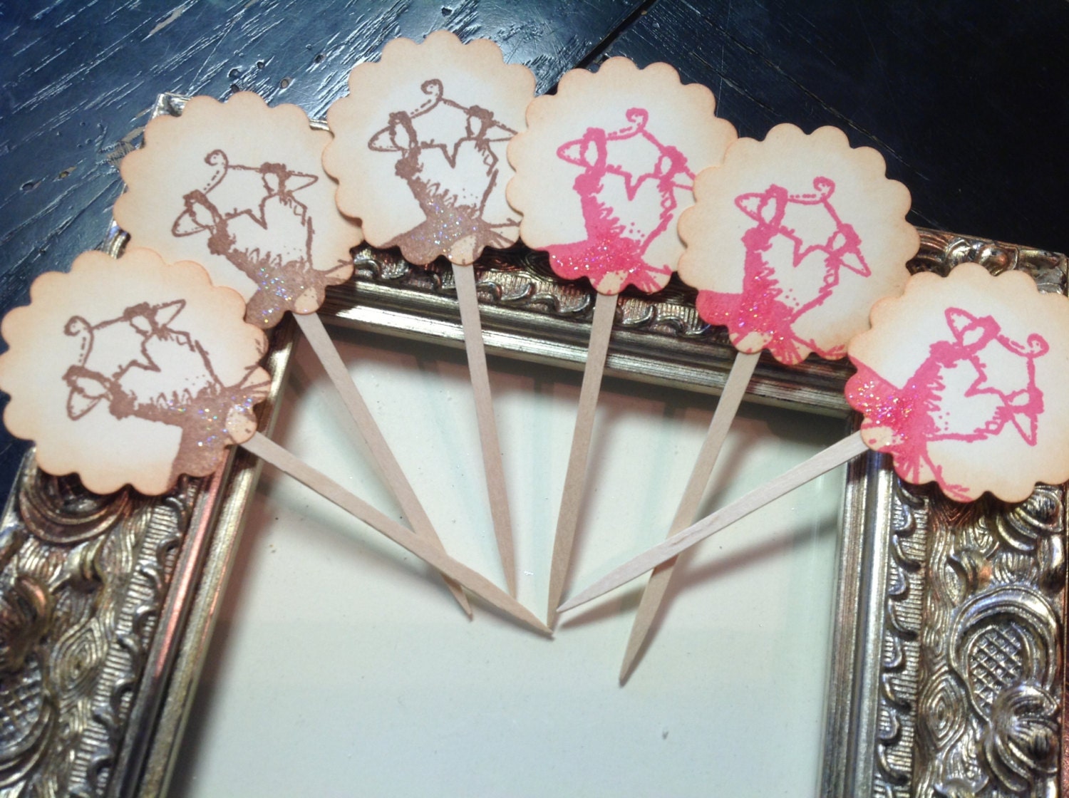Princess Cupcake Toppers- Wedding Dress Cupcake Picks-Sweet 16 party-debutante-Wedding cake toppers-set of 12