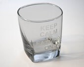 Keep Calm and Father On - customized etched wine glasses, champagne flutes, whiskey glasses, or martini glasses