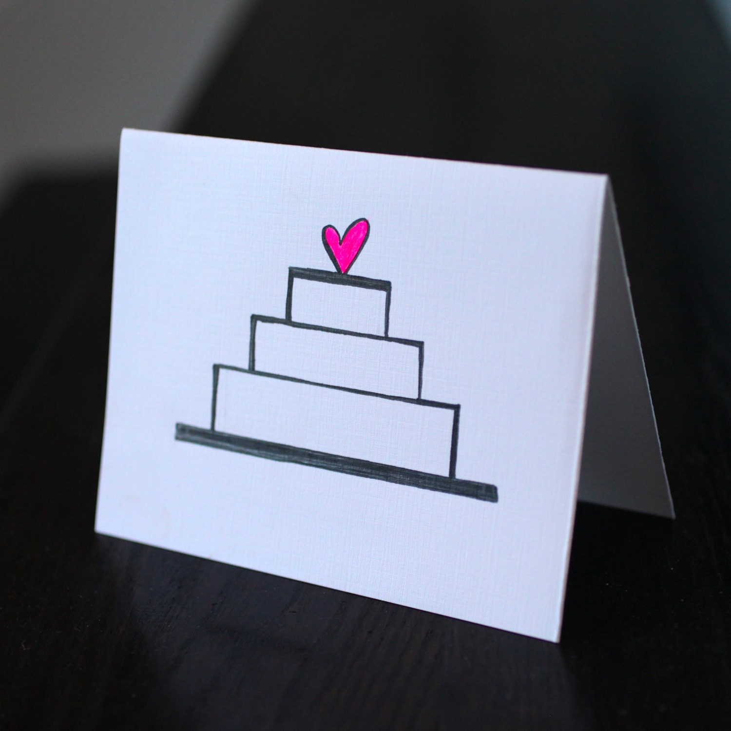 Simple Wedding Cake Card