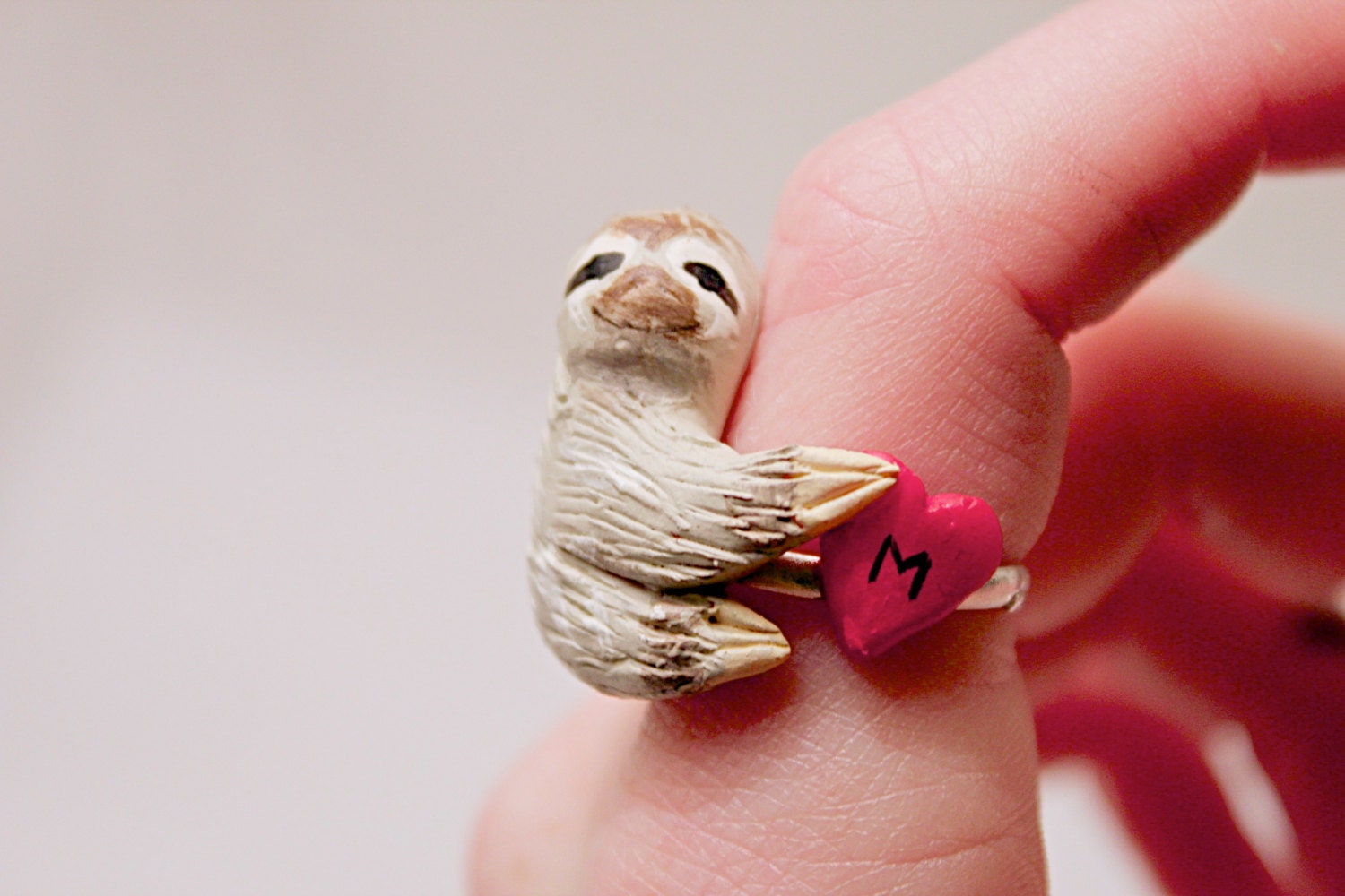 Sloth Ring - Custom Heart, Made-To-Order