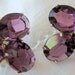 Vintage Amethyst Purple Rhinestone Patent Clip Earrings