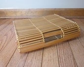 Vintage Bamboo Purse Book Caddy