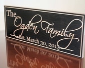 Family Name Sign Custom Wedding Gift Custom Wood Sign Carved Sign Established Date, 7x18 OG