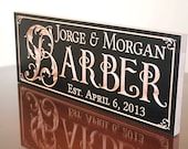 Personalized Signs: Marriage Gift Established Date Custom Sign Carved Wood Sign Wedding Anniversary Family Name Carved Hardwood 7x18 BV