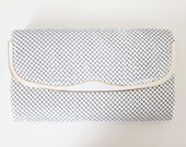 Vintage Mesh Purse - White Mesh Clutch - Whiting and Davis Inspired Bag