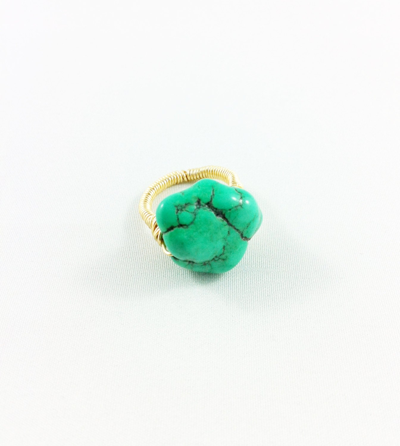 Neon Emerald Howlite Cocktail Ring
