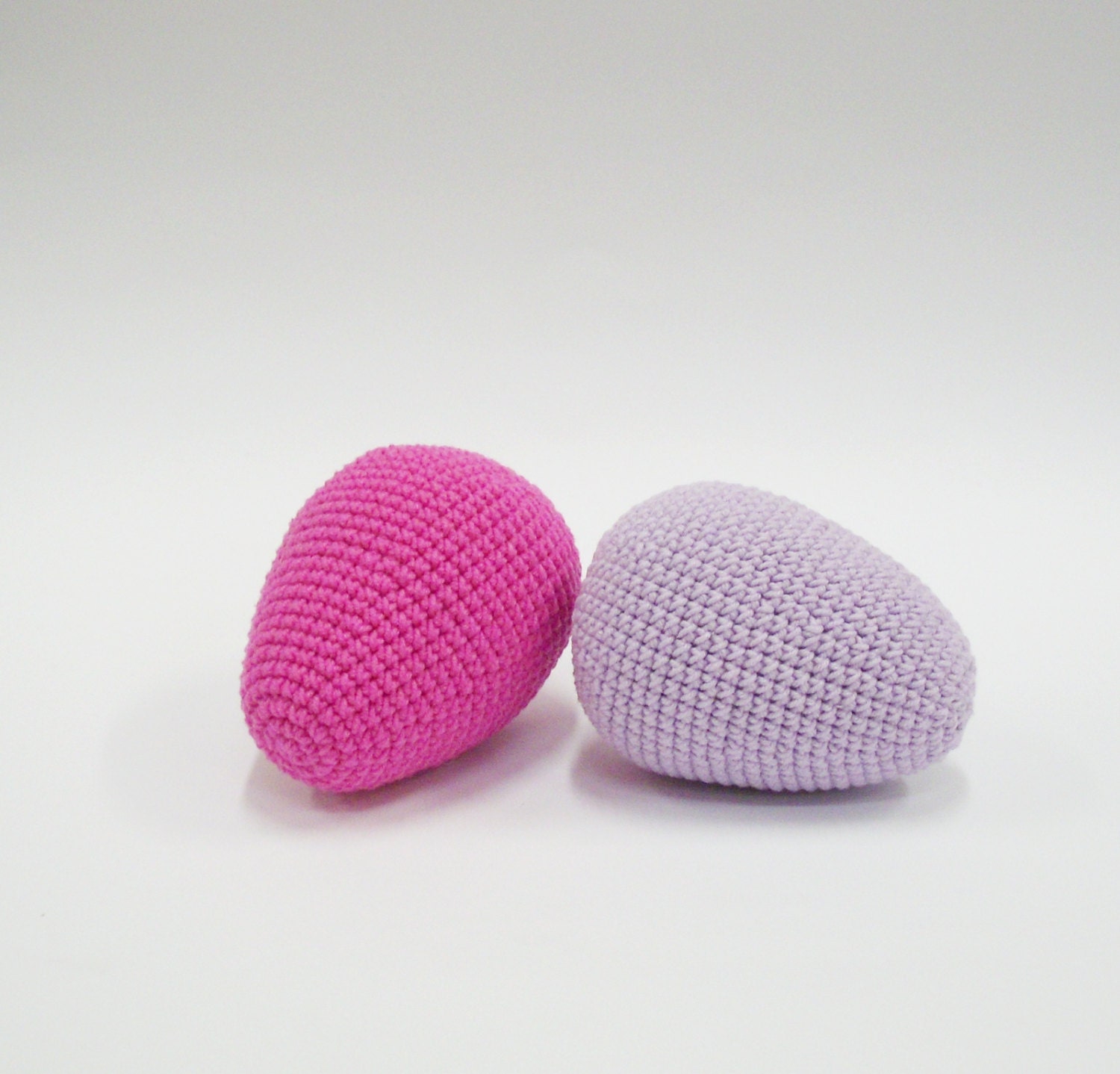 Easter Eggs Crocheted Toy  Easter  Amigurumi Food Home Decor Set of 2 Pink Lilac